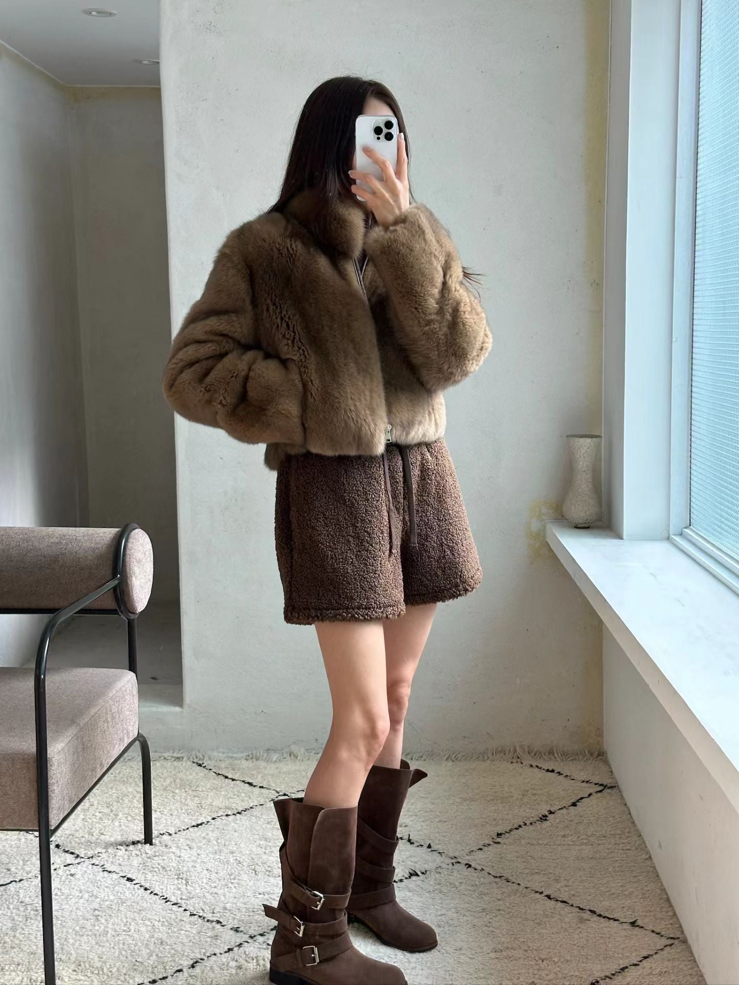 Eulalia Fox Fur Zip Jacket 【狐狸毛皮草外套】 (3 Colors)