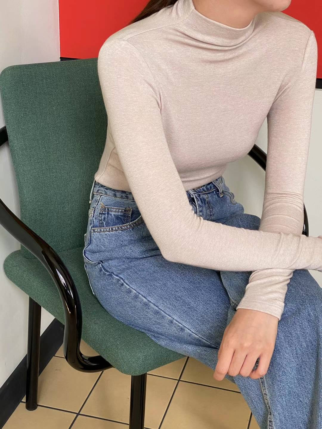 連續兩年熱賣款神打底👑 Long-sleeved Mock Neck Top (17 Colors)