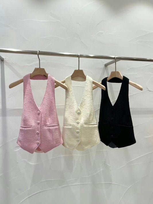 Tweed Halter Vest (3 Colors)