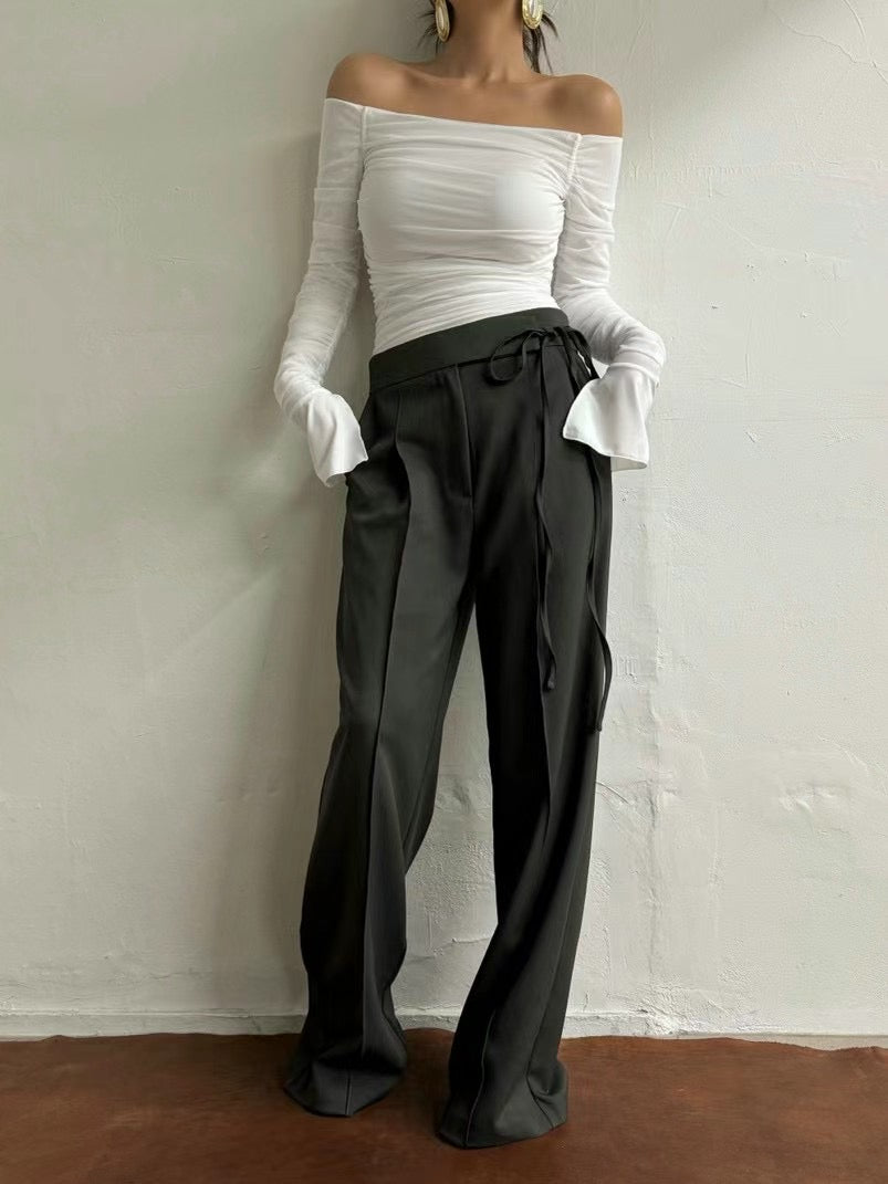 Ophelia Off-shoulder Long-sleeve Top (4 Colors)
