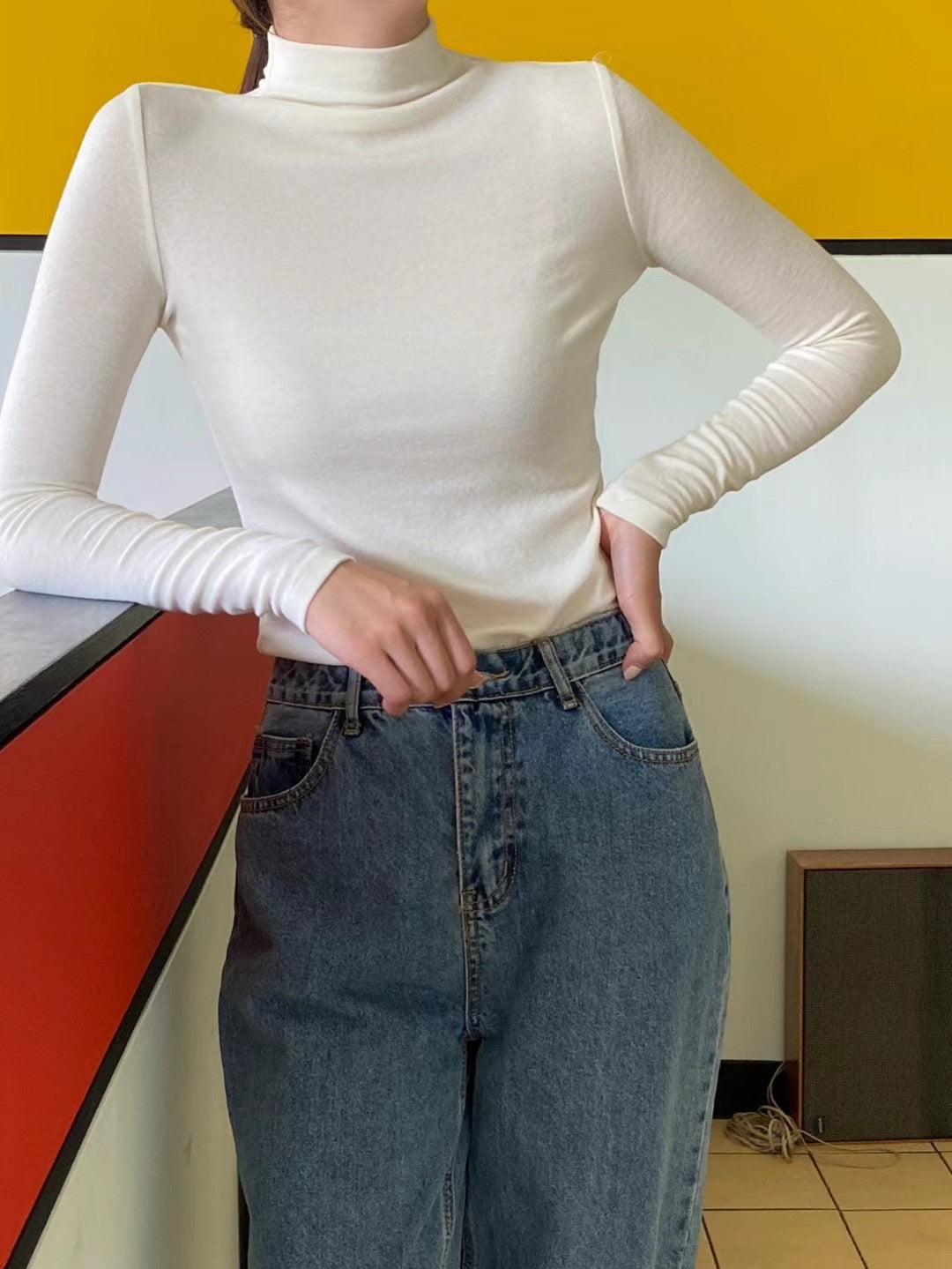 連續兩年熱賣款神打底👑 Long-sleeved Mock Neck Top (17 Colors)