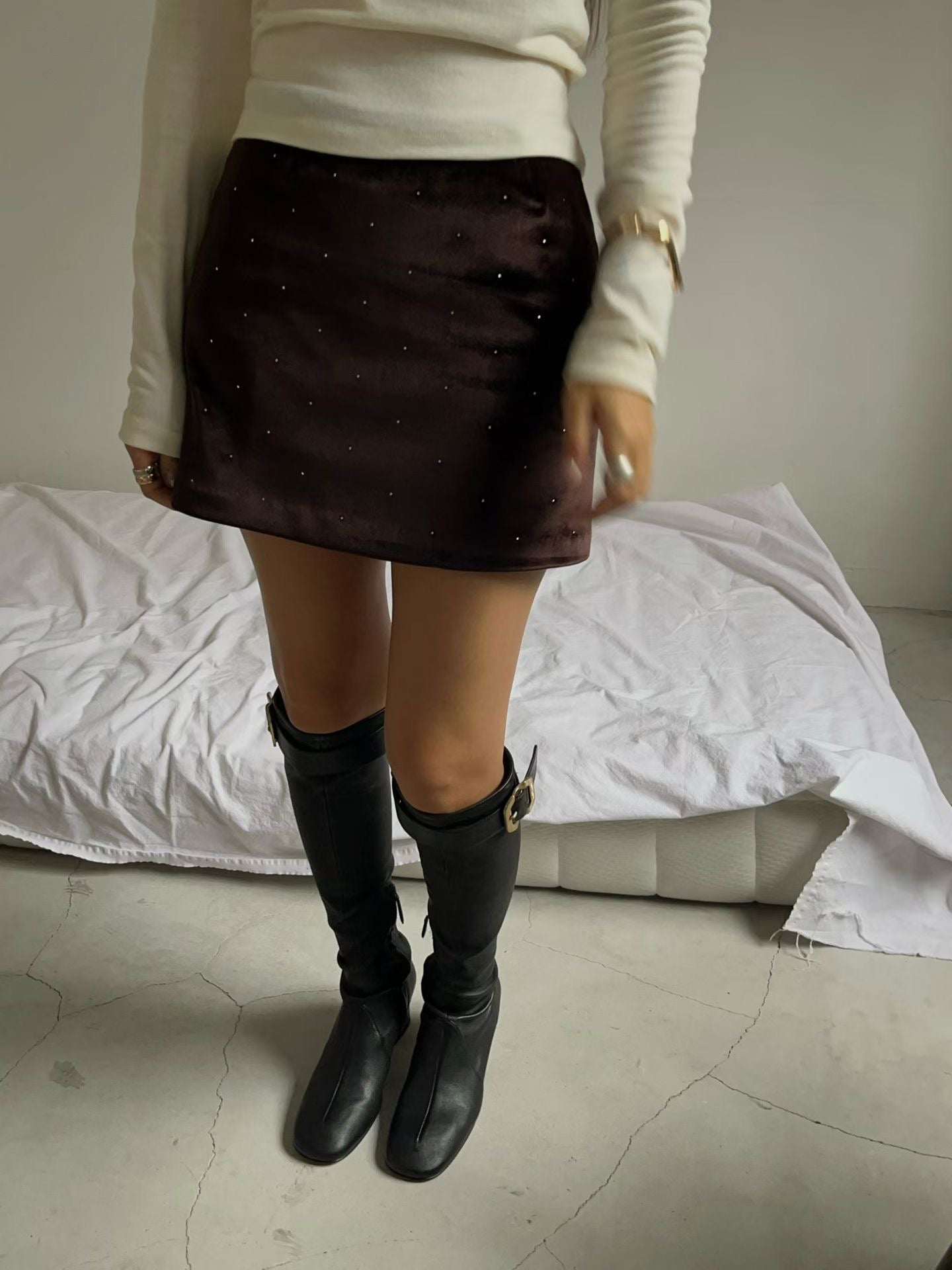 Lilac Velvet Skirt (2 Colors)