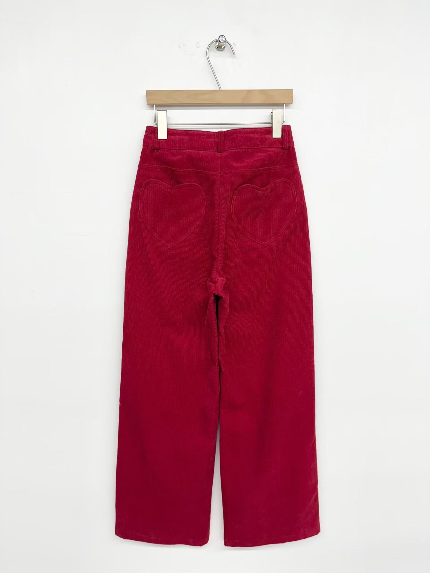 Delphine High Waist Heart Corduroy Pants (3 Colors)