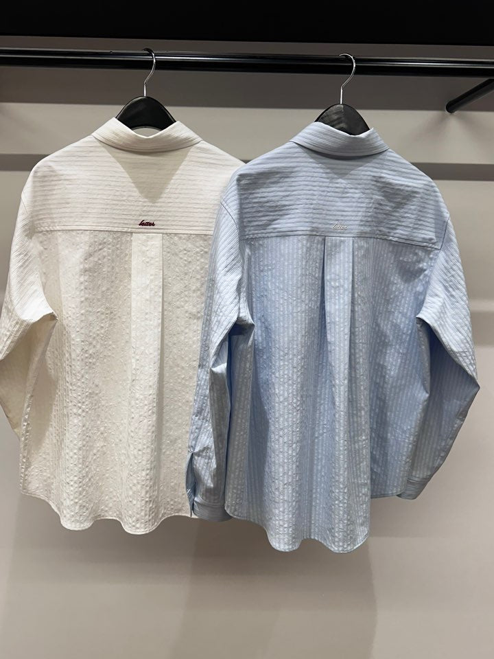 Letter Embroidered Shirt (2 Colors)