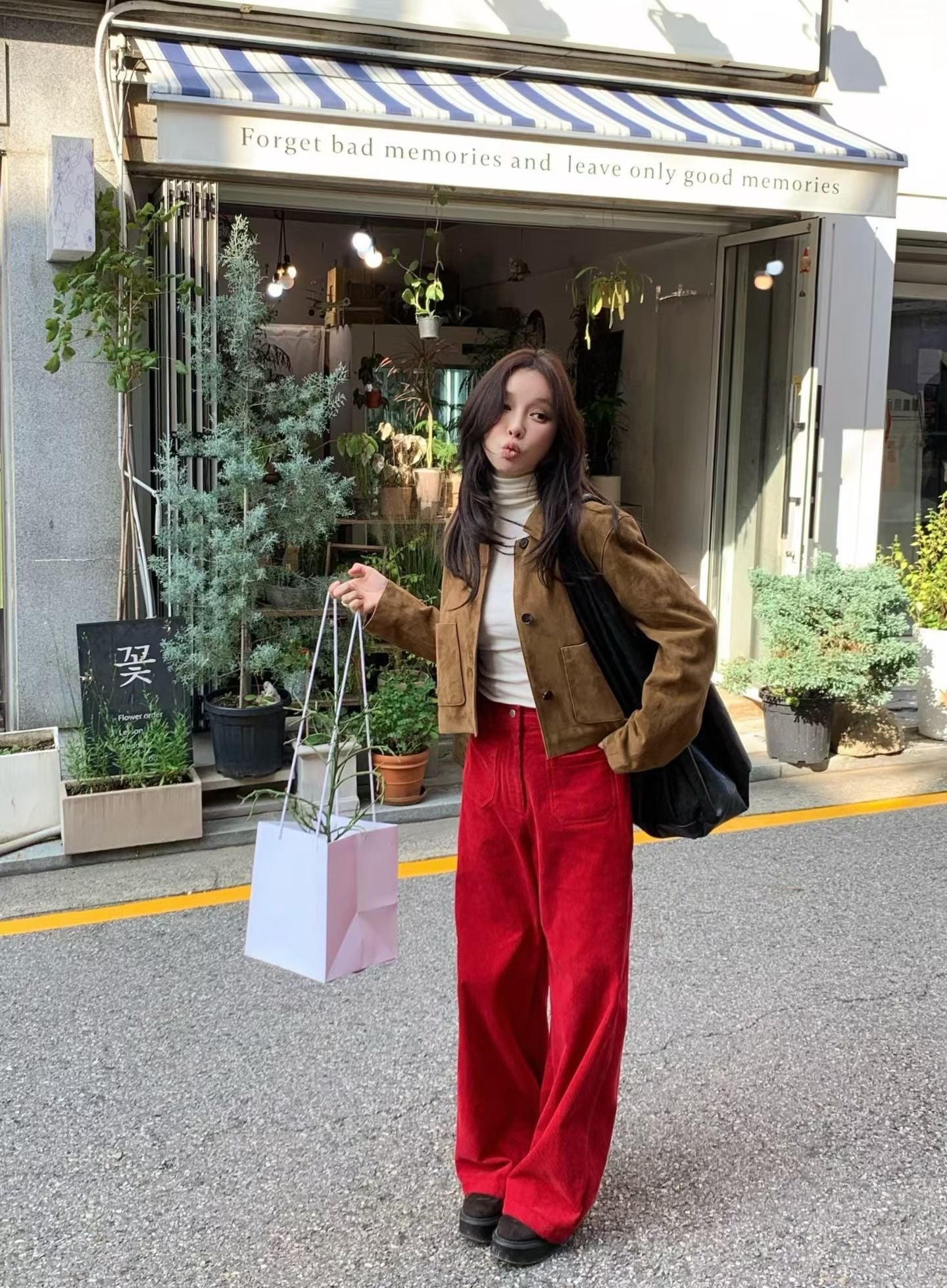 Delphine High Waist Heart Corduroy Pants (3 Colors)