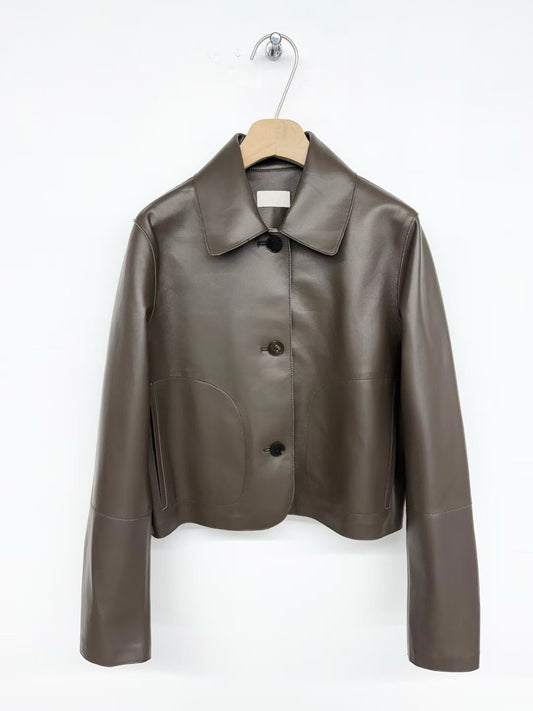 Odalys Vintage Lamb Skin Leather Jacket (3 Colors)