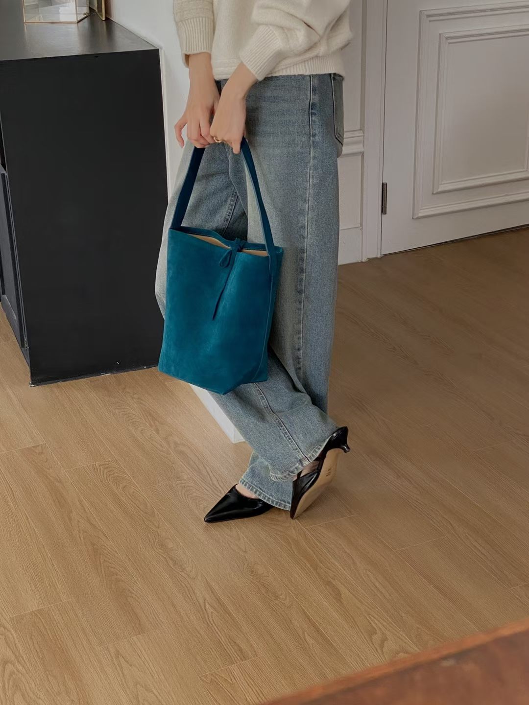 【牛皮麂皮】Leju Maron Bag (L)(4 Colors)