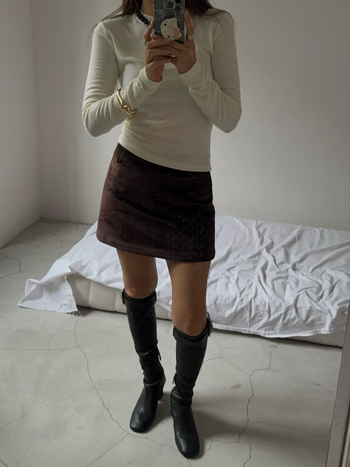 Lilac Velvet Skirt (2 Colors)