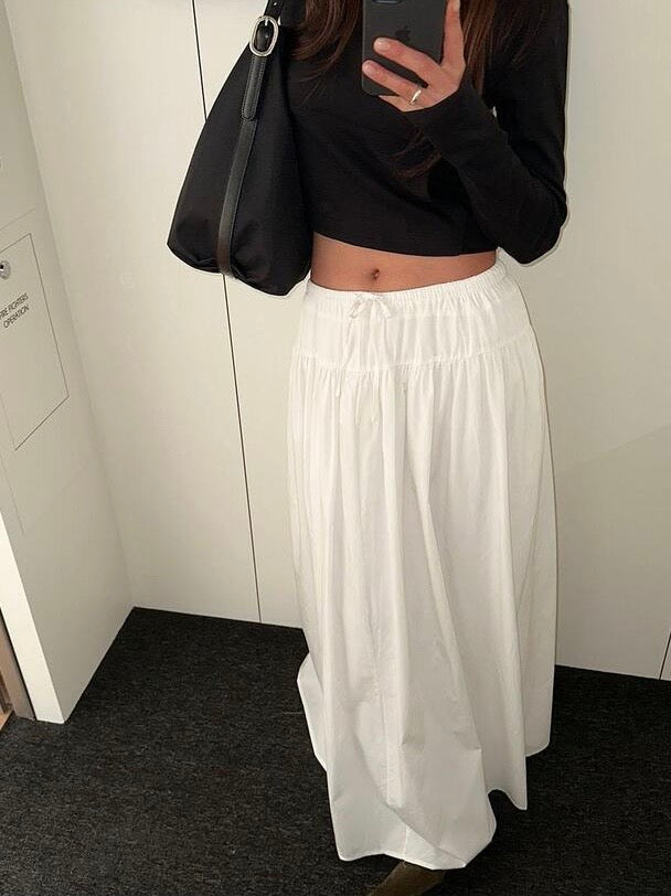 Cotton Shirring Skirt