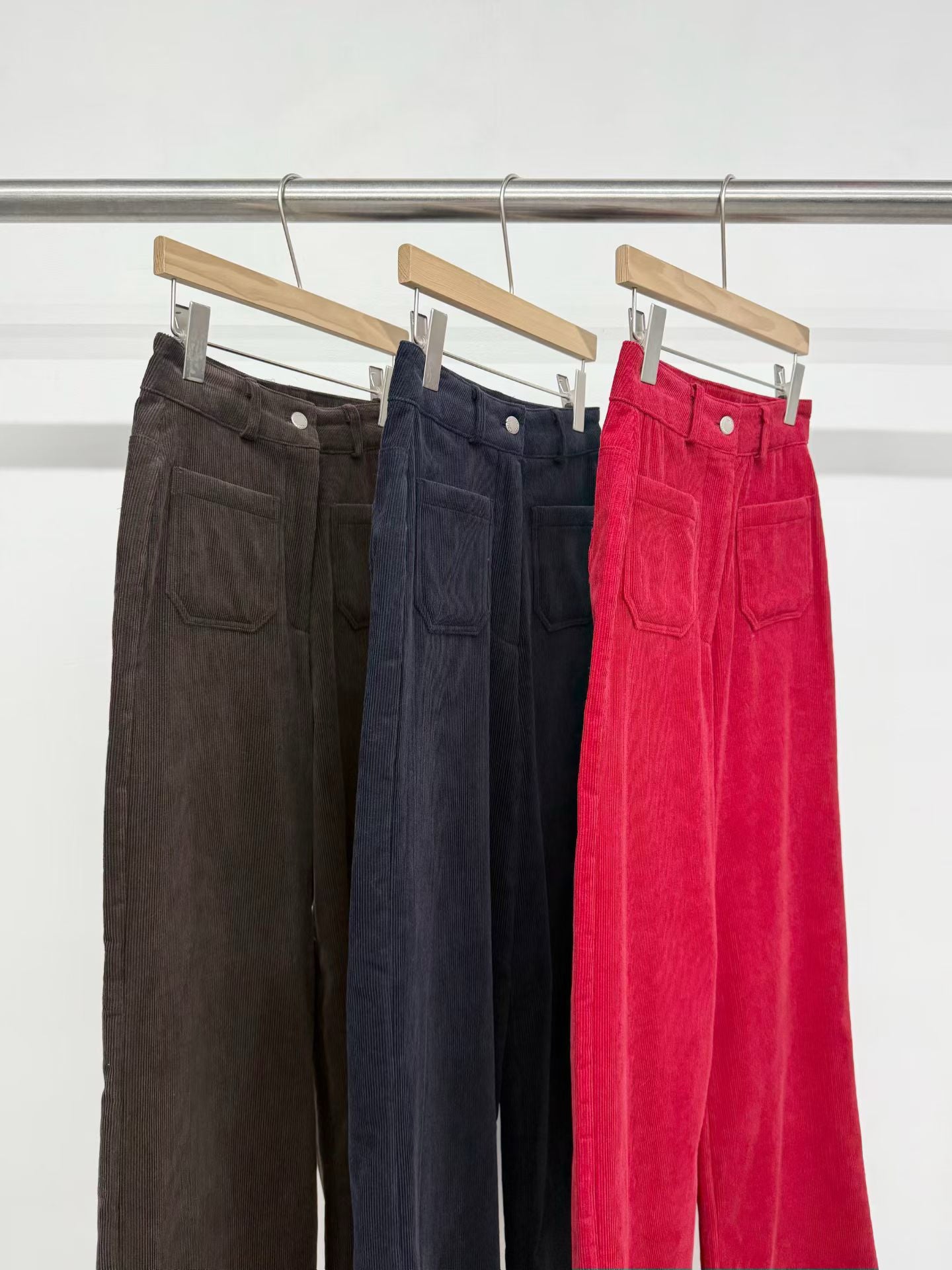Delphine High Waist Heart Corduroy Pants (3 Colors)