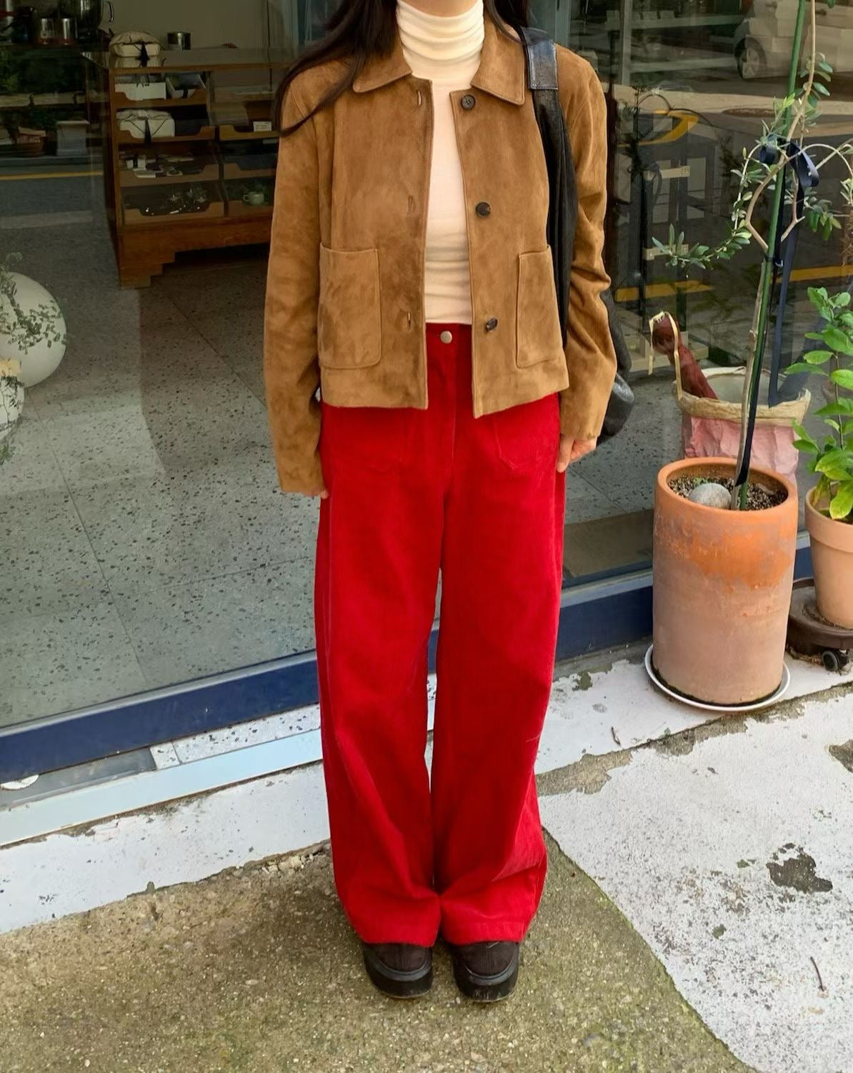 Delphine High Waist Heart Corduroy Pants (3 Colors)