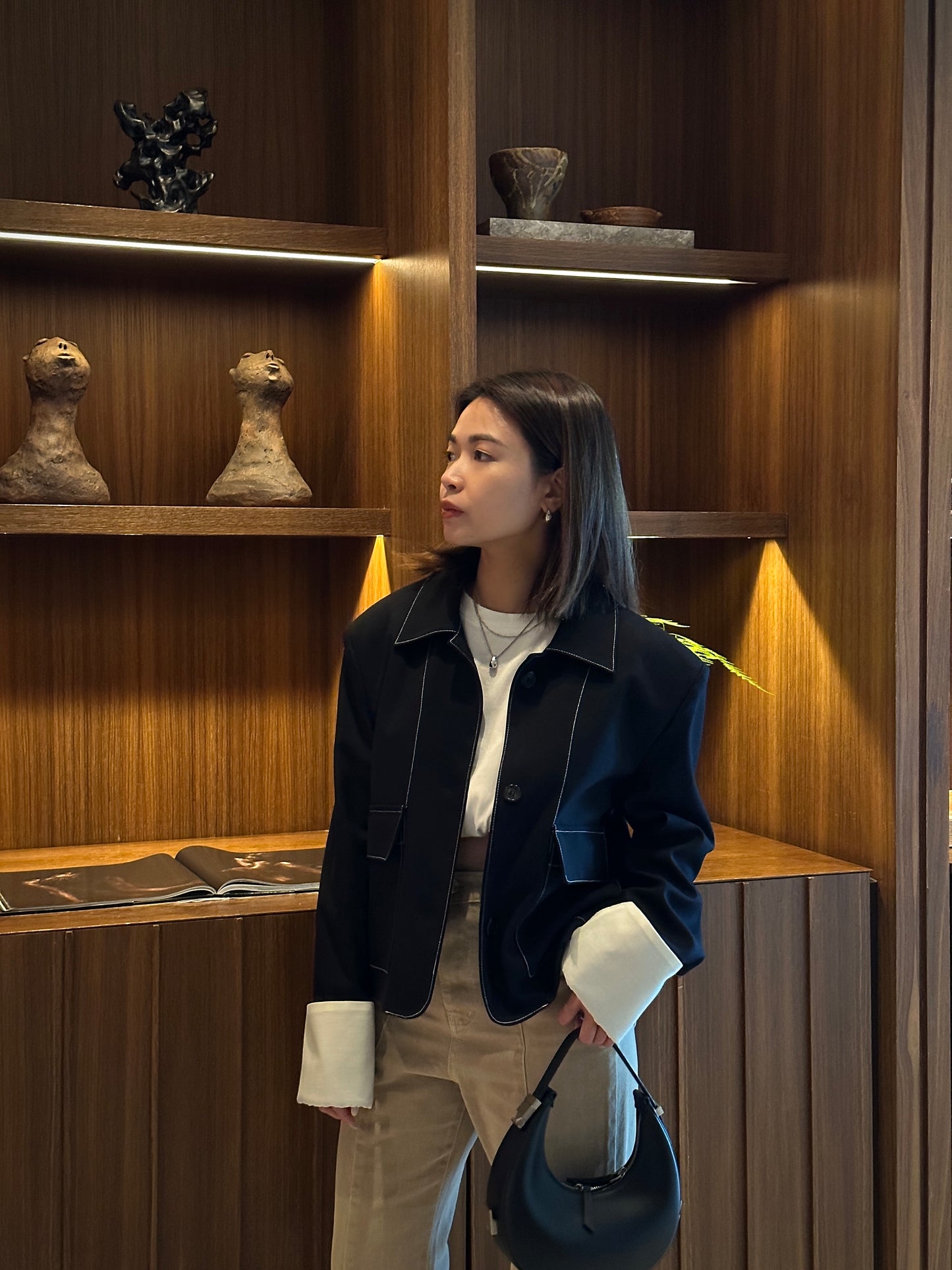 Single-breasted Topstitching Blazer