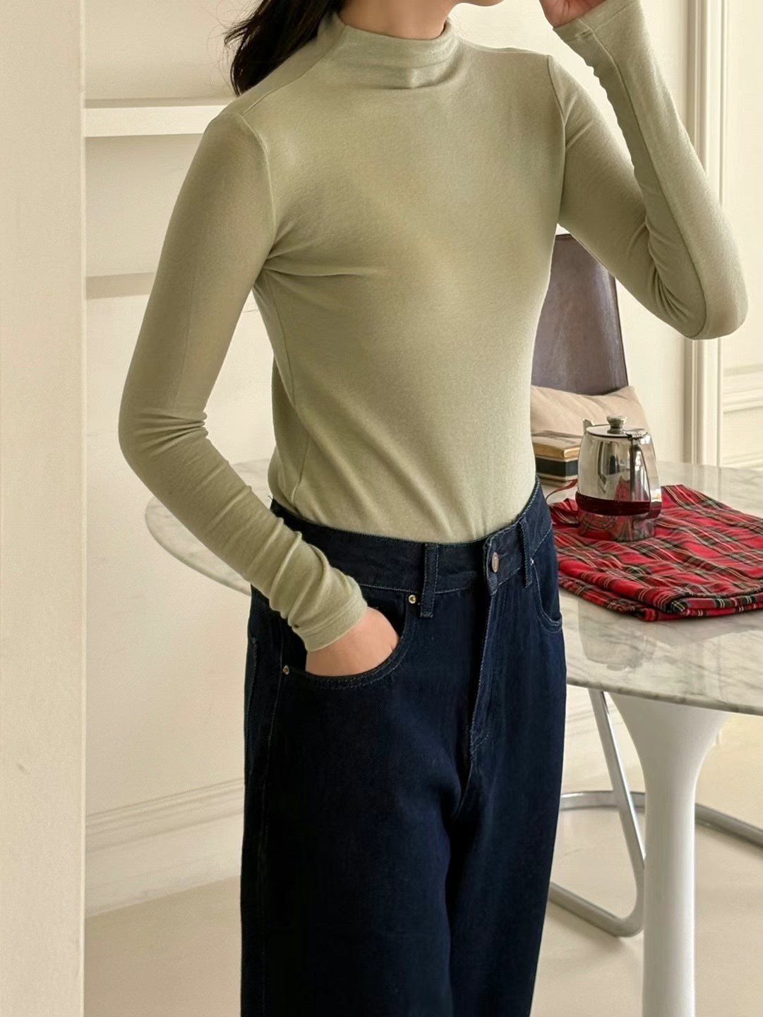 連續兩年熱賣款神打底👑 Long-sleeved Mock Neck Top (17 Colors)