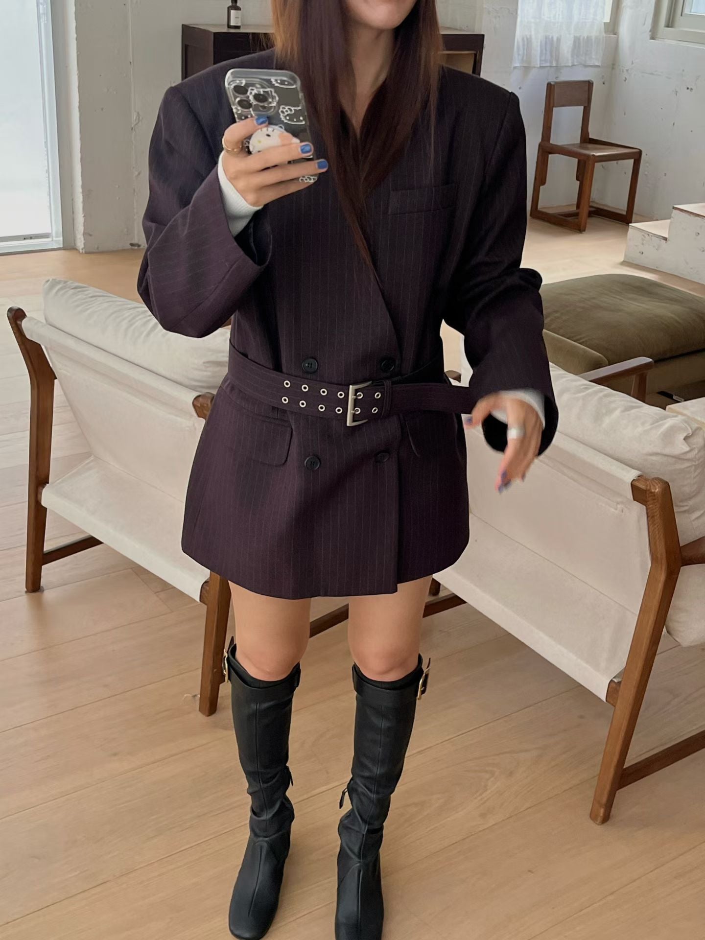 Levery Blazer with Belt Set (2 Colors)