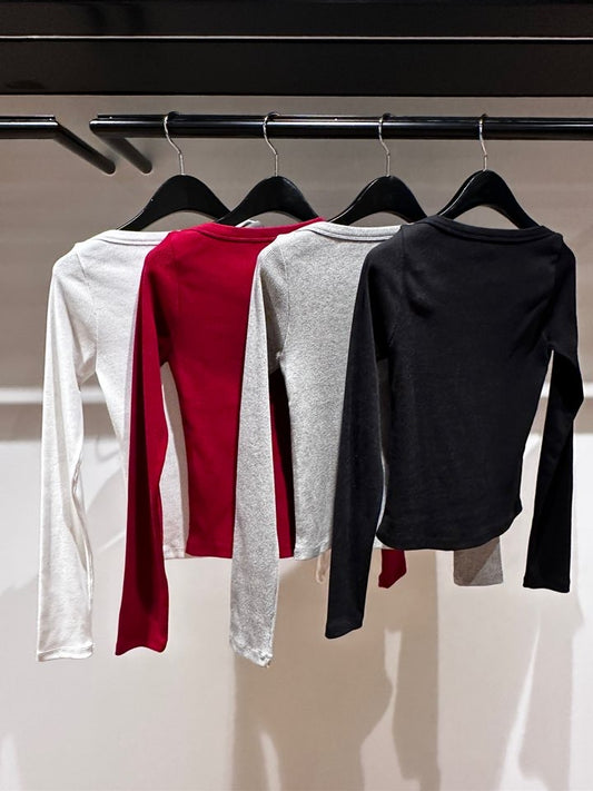 Corduroy Long Sleeve T-shirt (4 Colors)