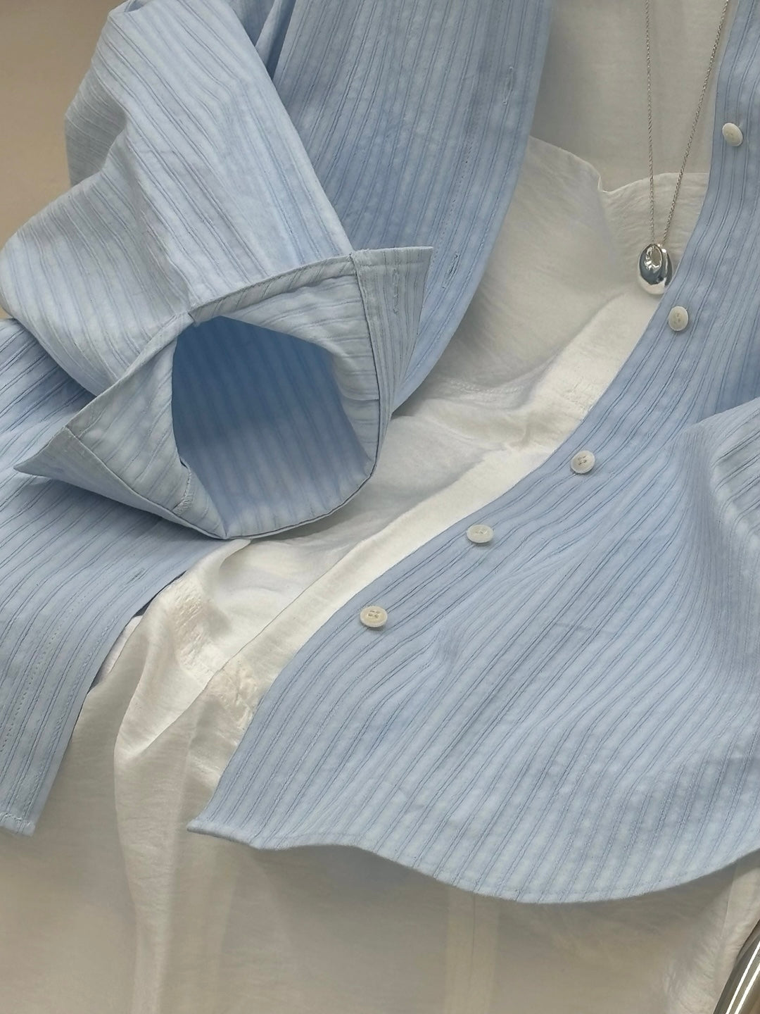 Letter Embroidered Shirt (2 Colors)