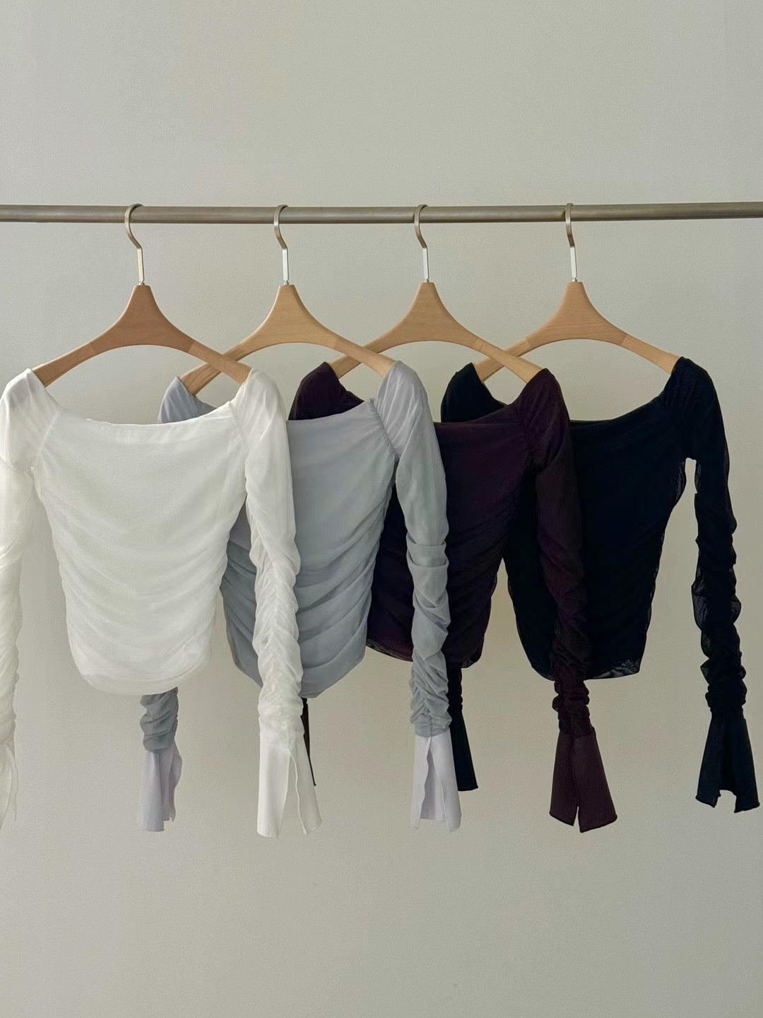 Ophelia Off-shoulder Long-sleeve Top (4 Colors)