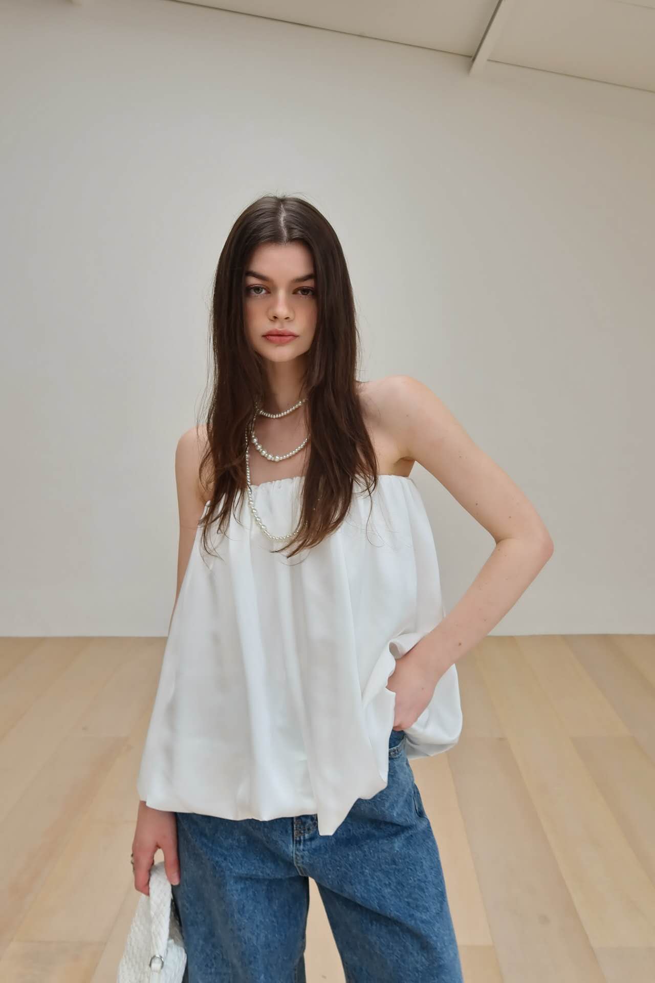 Satin Off Banding Top (4 Colors)