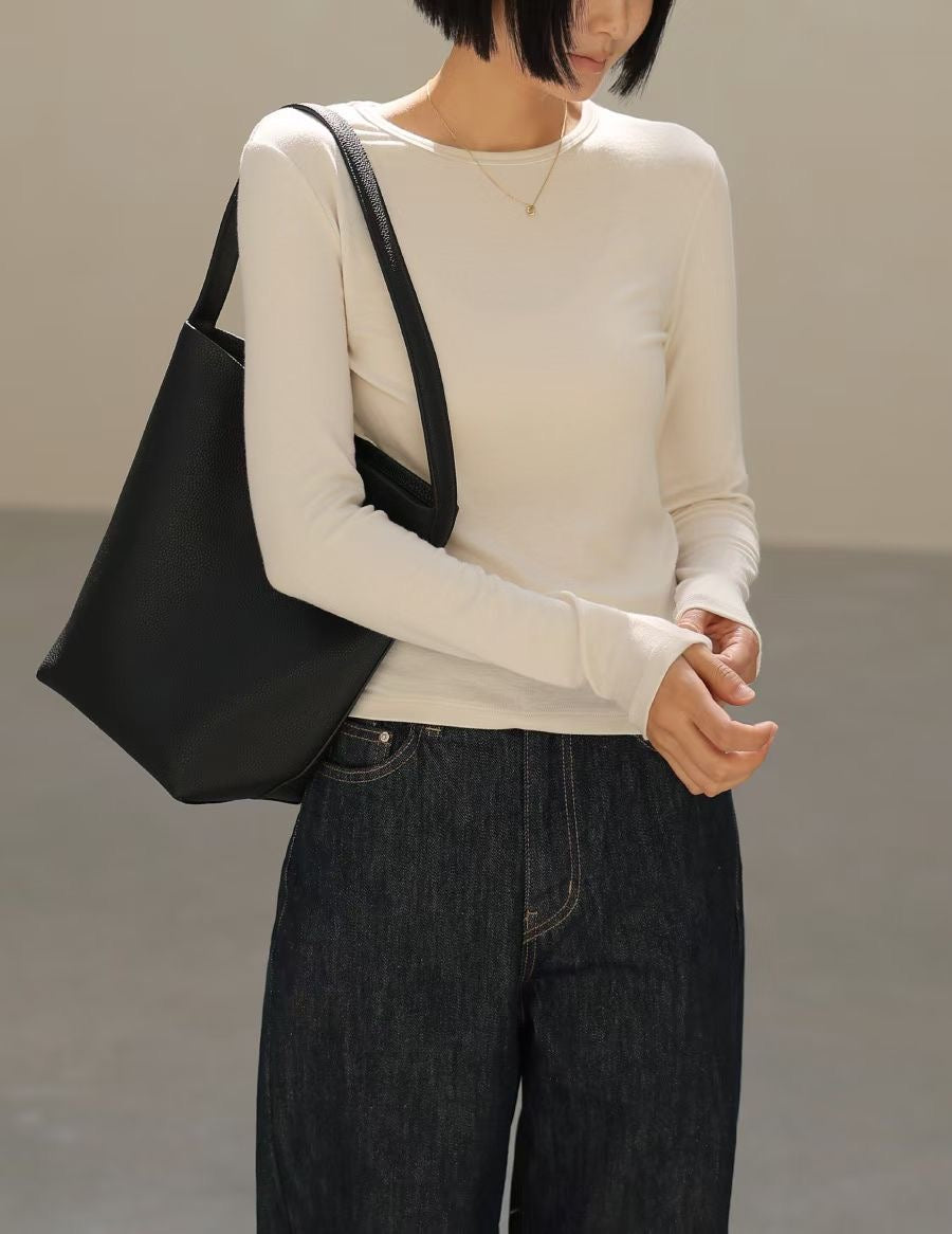 【牛皮荔枝紋】Leju-Ople Bag (L)(3 Colors)