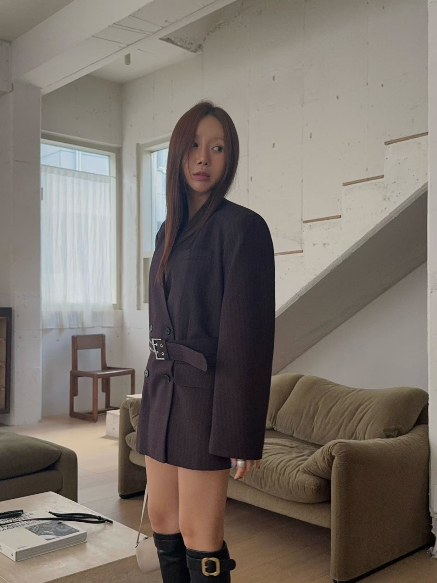 Levery Blazer with Belt Set (2 Colors)