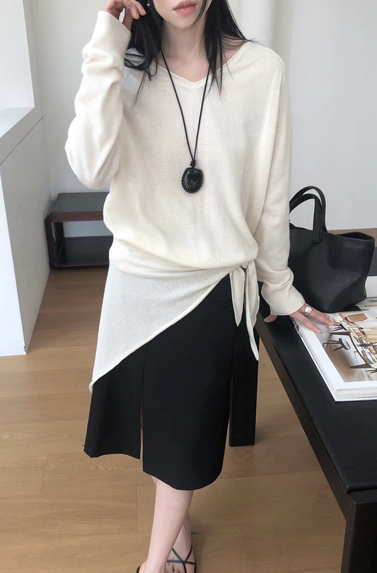 Perenelle Knit Top with Scarf (3 Colors)