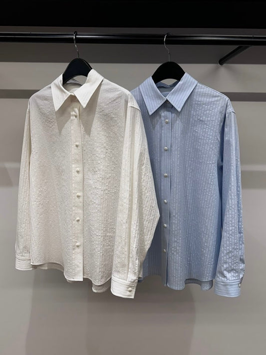 Letter Embroidered Shirt (2 Colors)