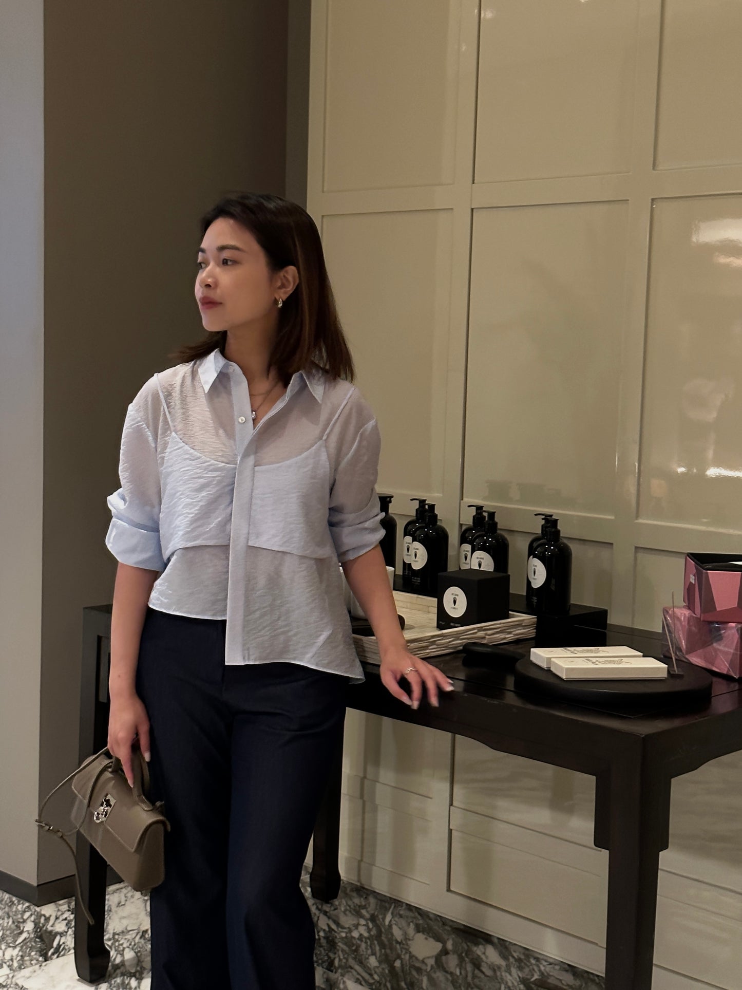 Asymmetric Double Layer Blouse