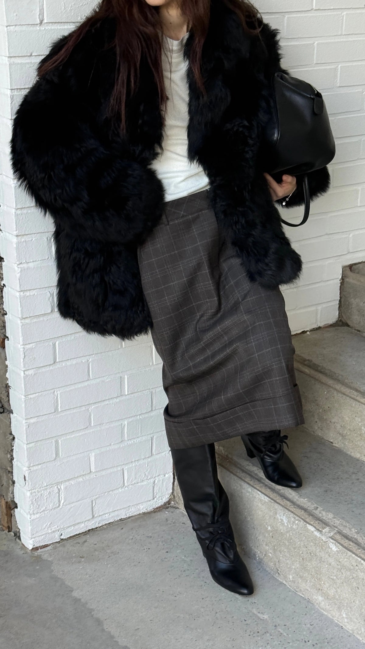 Check Midi Skirt model photo