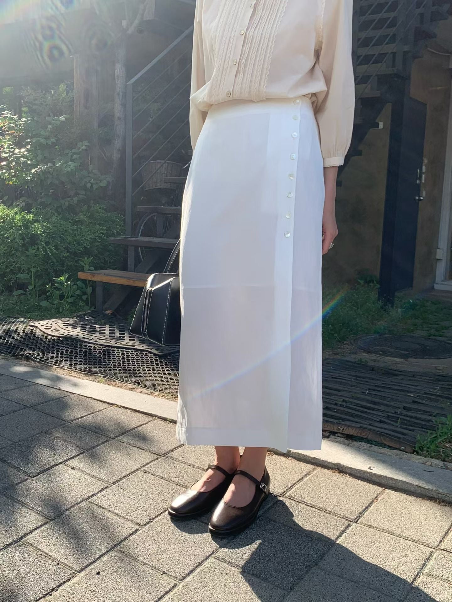 【亞麻50%面料】 Xanthe Linen Skirt (2 Colors)
