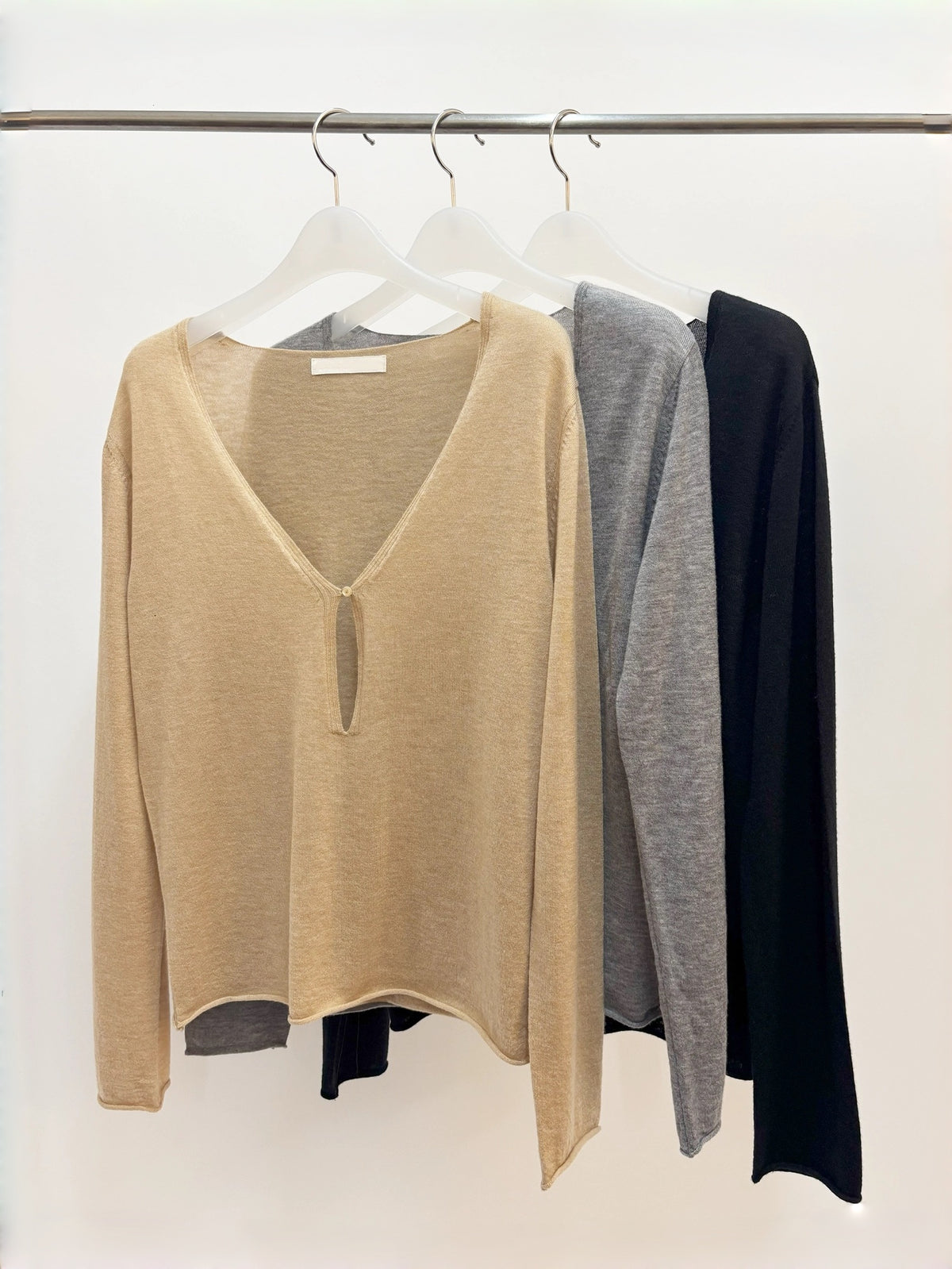 Merino Wool V-neck Knit (3 Colors)