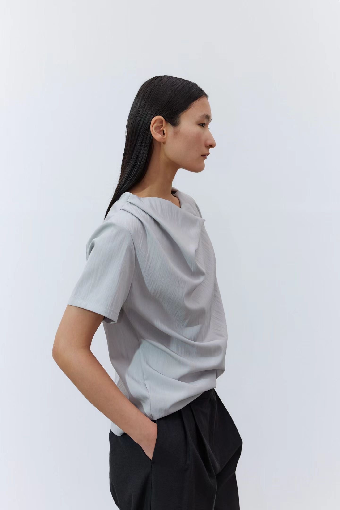 Neck Hool Blouse (2 Colors)