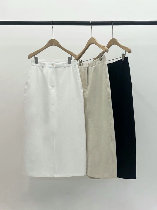 Wobbly Cotton Long Skirt (3 Colors)