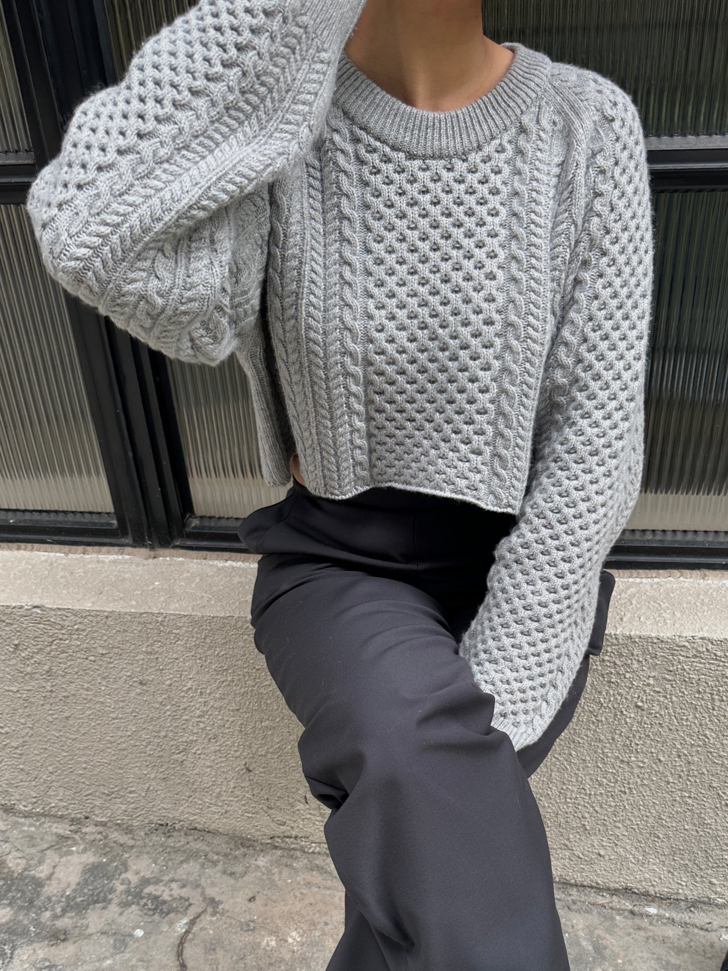 Cable-knit Cropped Jumper