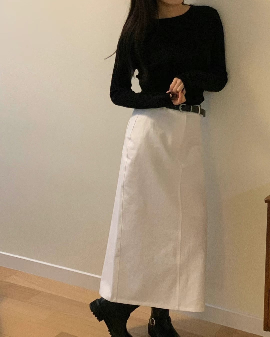 Wobbly Cotton Long Skirt (3 Colors)