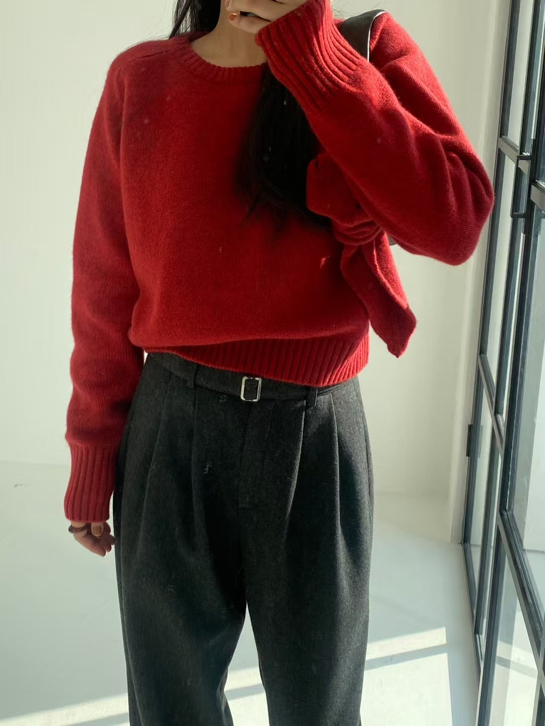 Heloise Knit Top Wool Scarf Set (4 Colors)