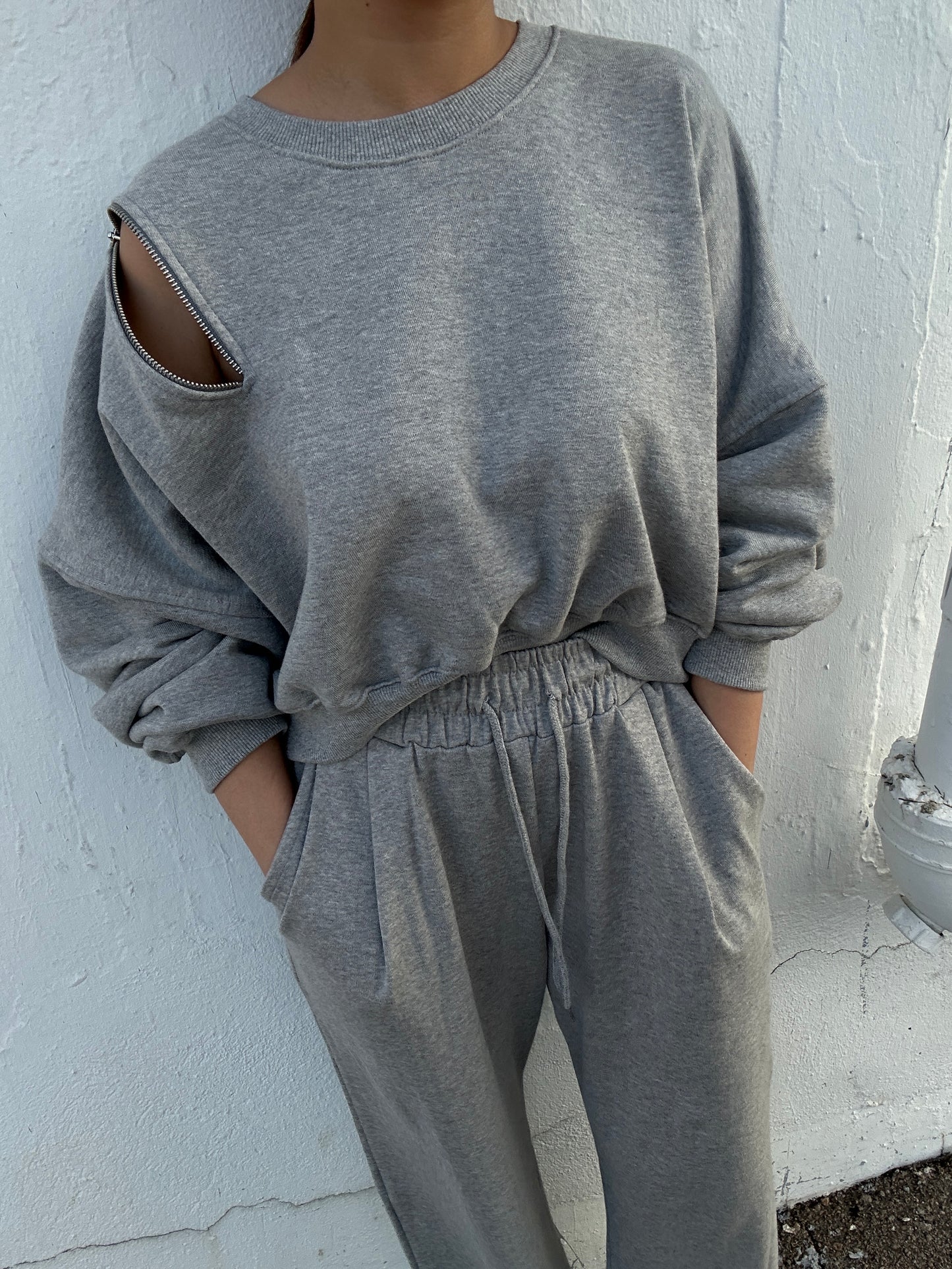 Oversized Sweatshirt with Zip