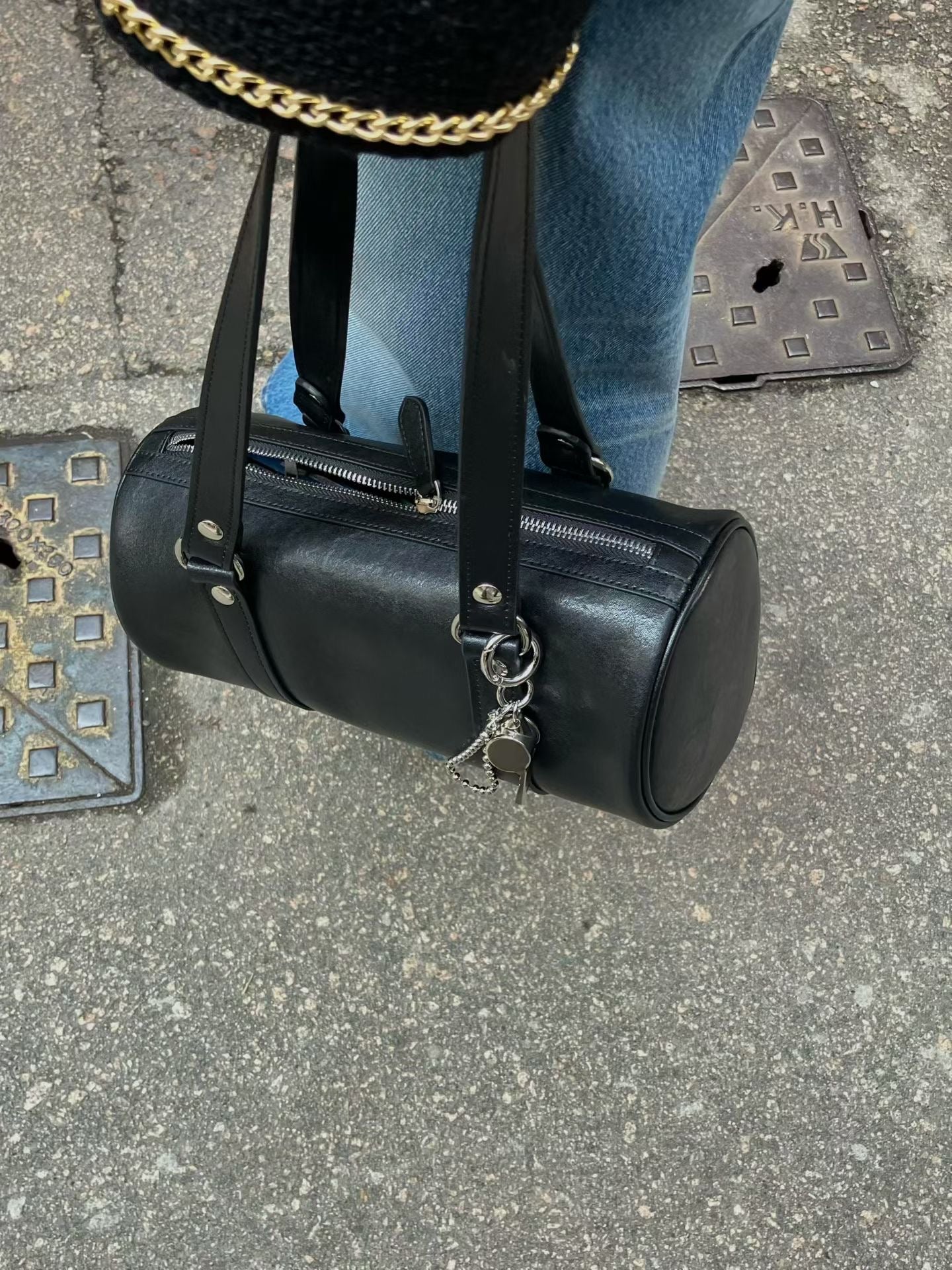 Nessa Barrel Cow Leather Bag (2 Colors)