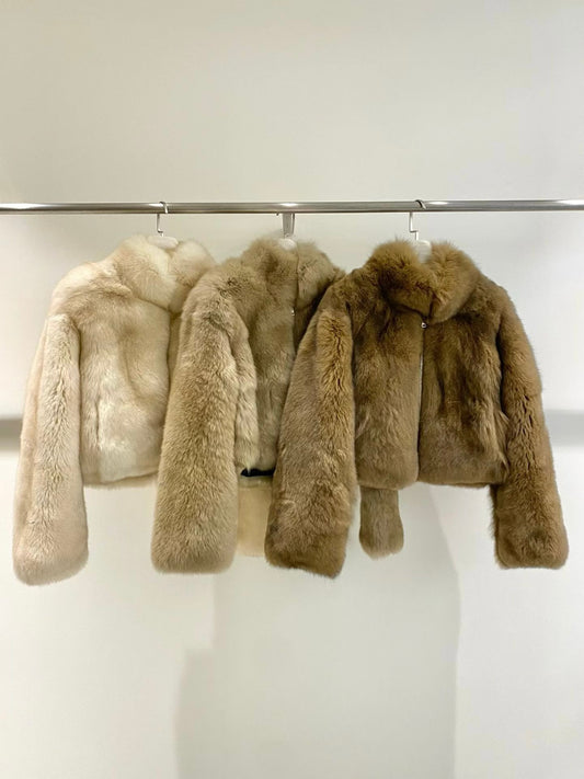 Eulalia Fox Fur Zip Jacket 【狐狸毛皮草外套】 (3 Colors)
