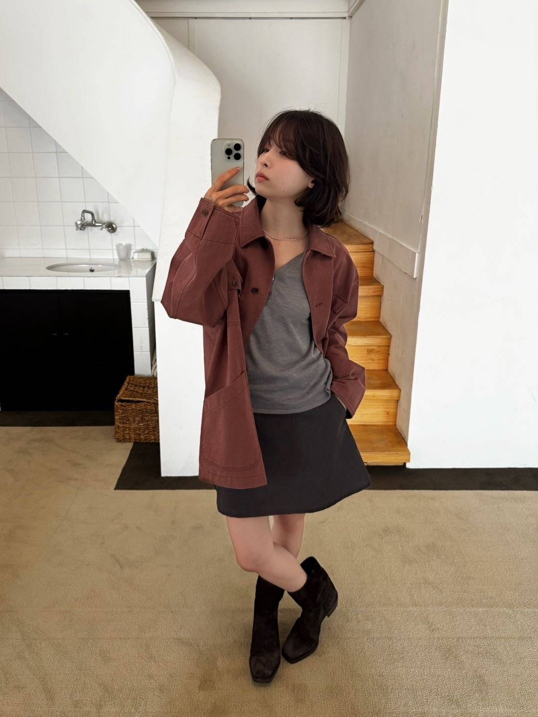 Deep V-neck Knit (3 Colors)