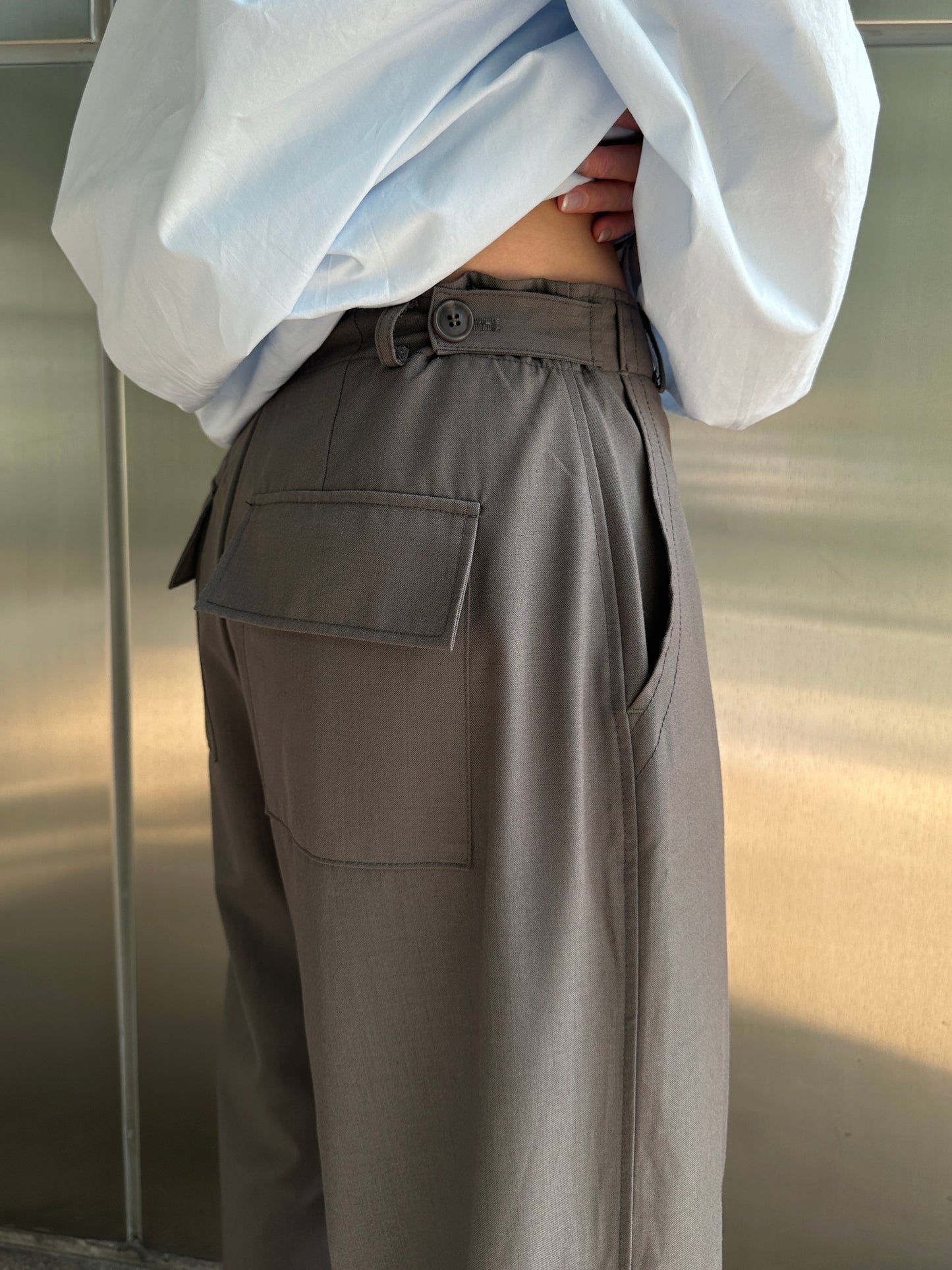 Parachute Trousers with Adjustable Waistband