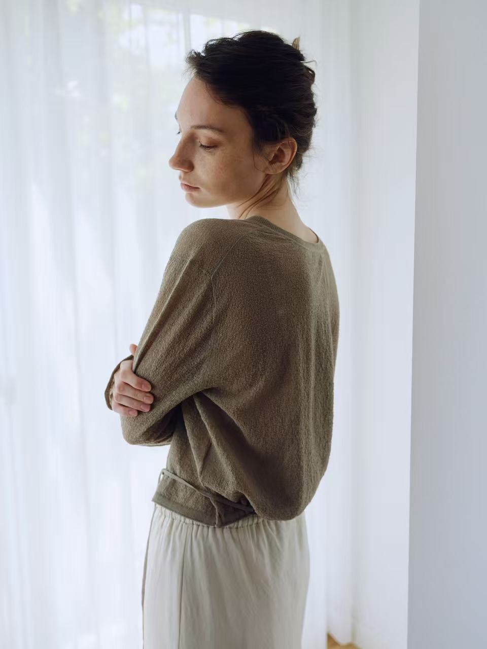【亞麻44%棉36%】 Oriel Knit Top (3 Colors)