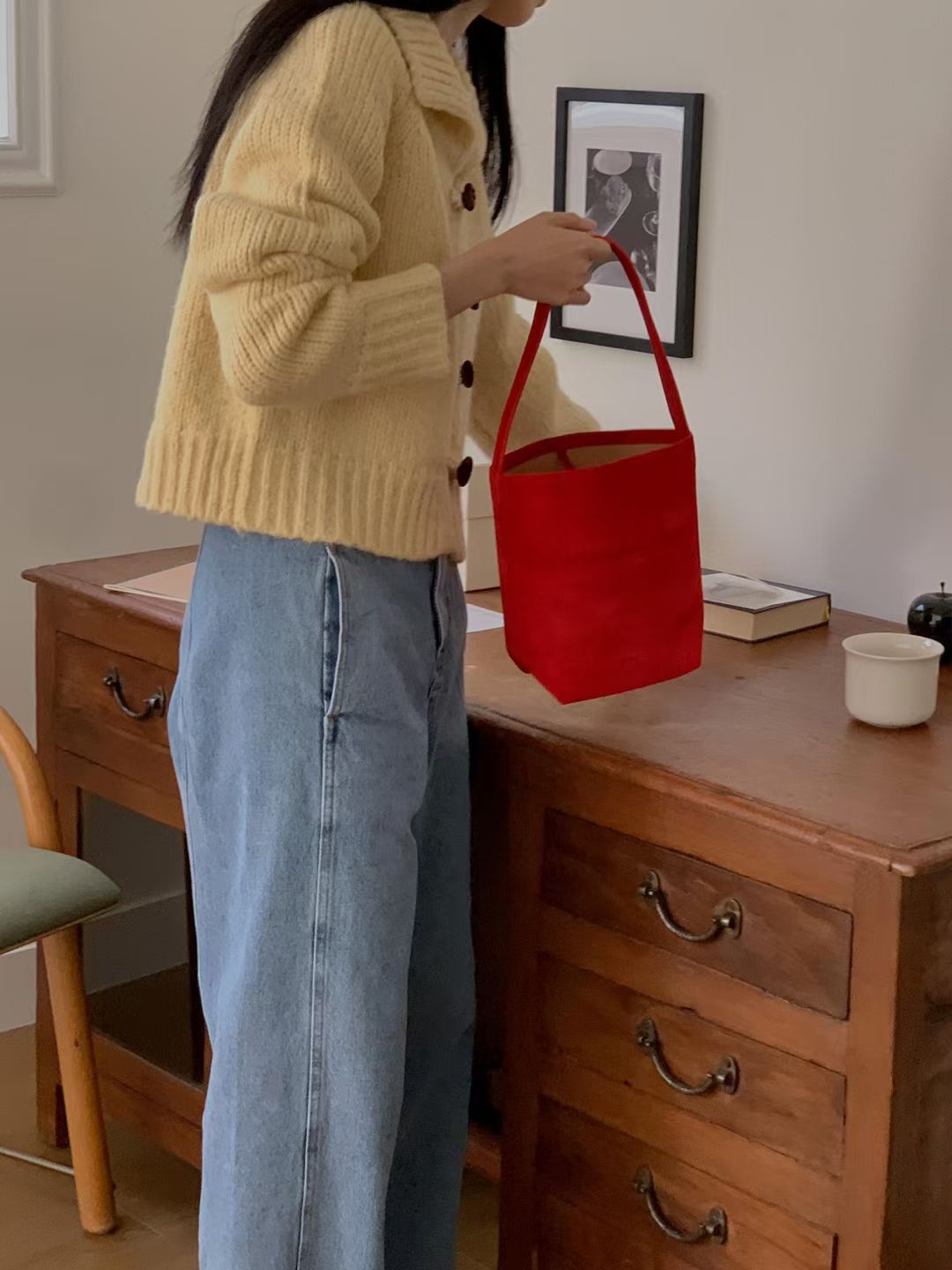 【牛皮麂皮】Leju Maron Bag (S)(4 Colors)