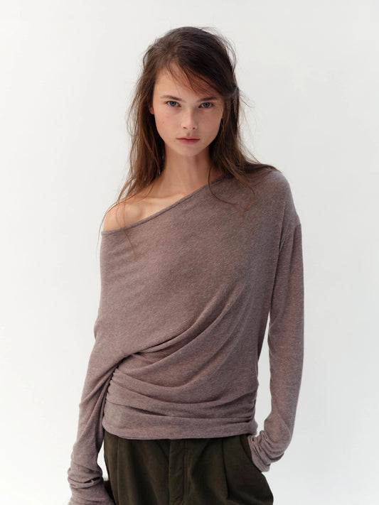 Boatneck Drape Tee (4 Colors)