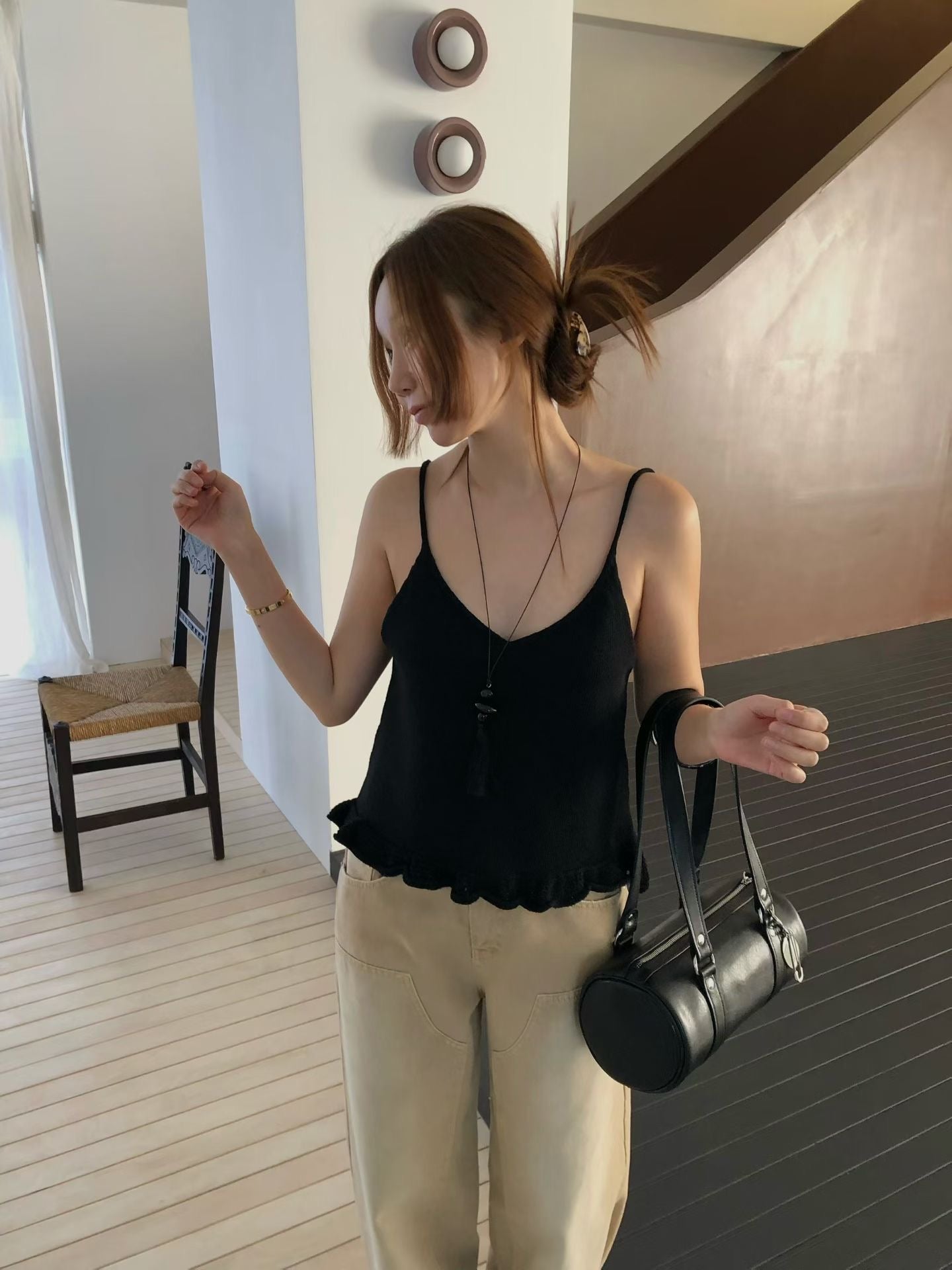 Nessa Barrel Cow Leather Bag (2 Colors)