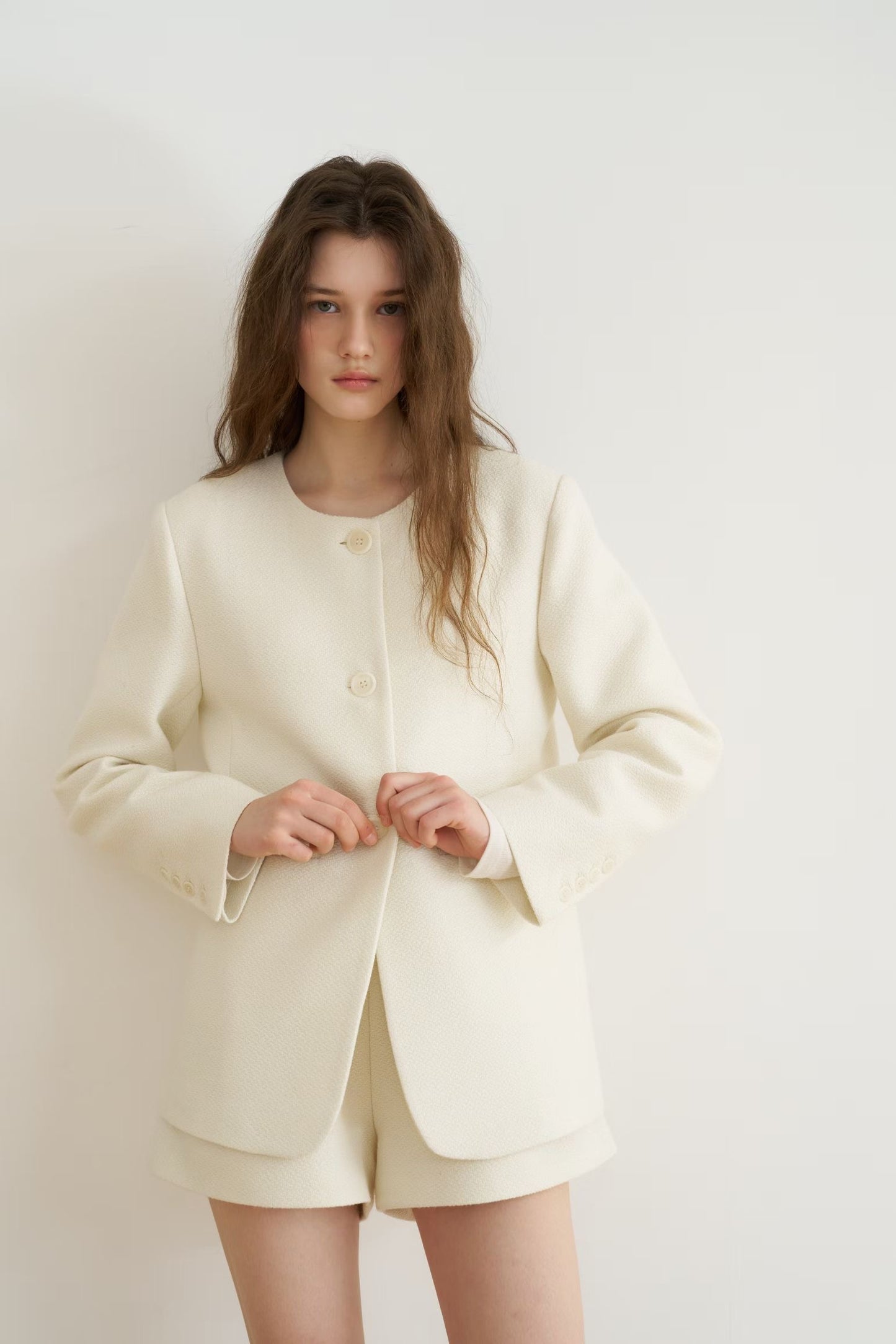 Peridot Tweed Jacket (Removable Ribbon Cut) (2 Colors)