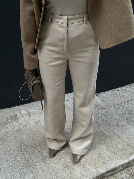 Wide Wool-blend Trousers