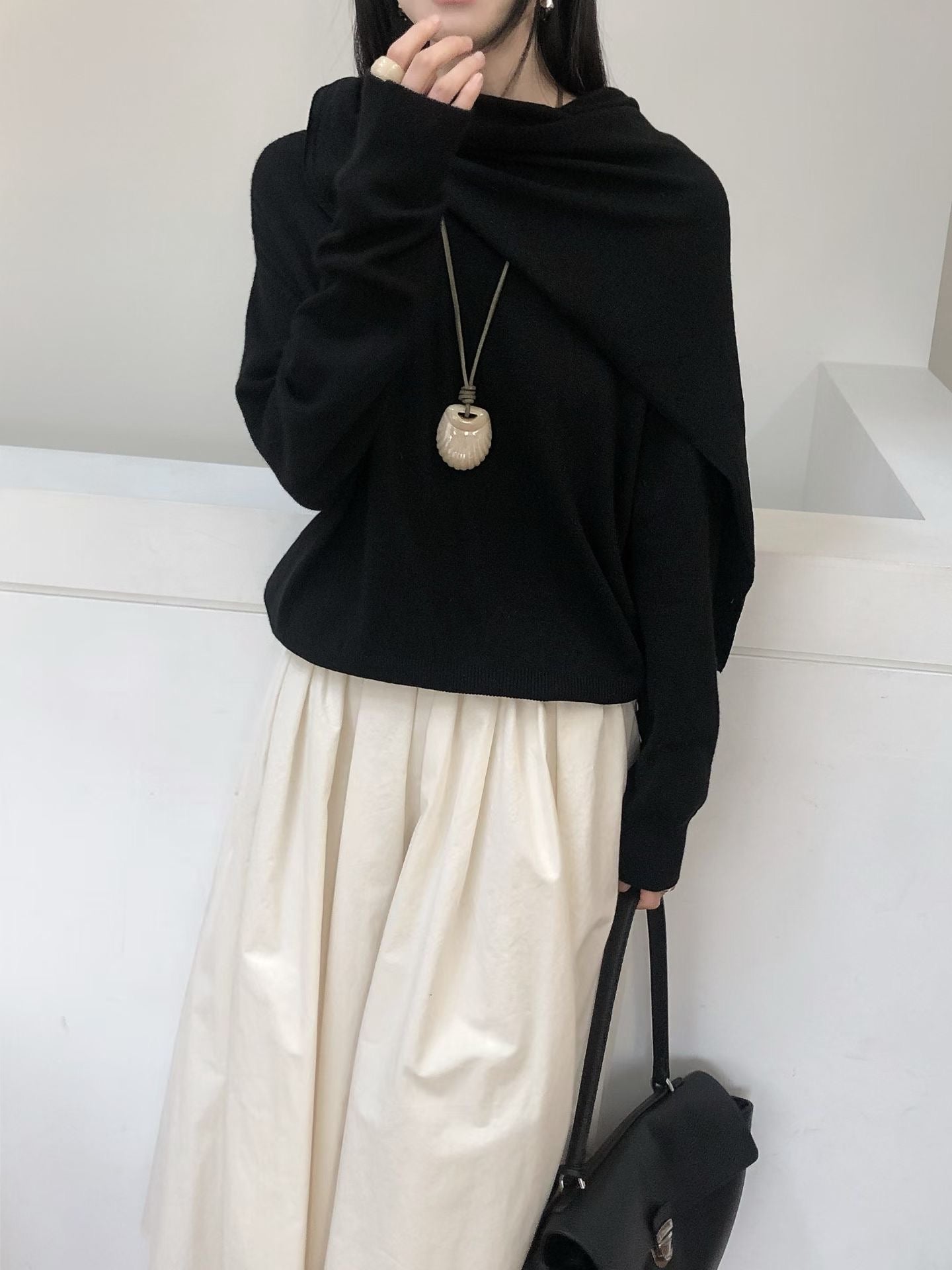 Perenelle Knit Top with Scarf (3 Colors)