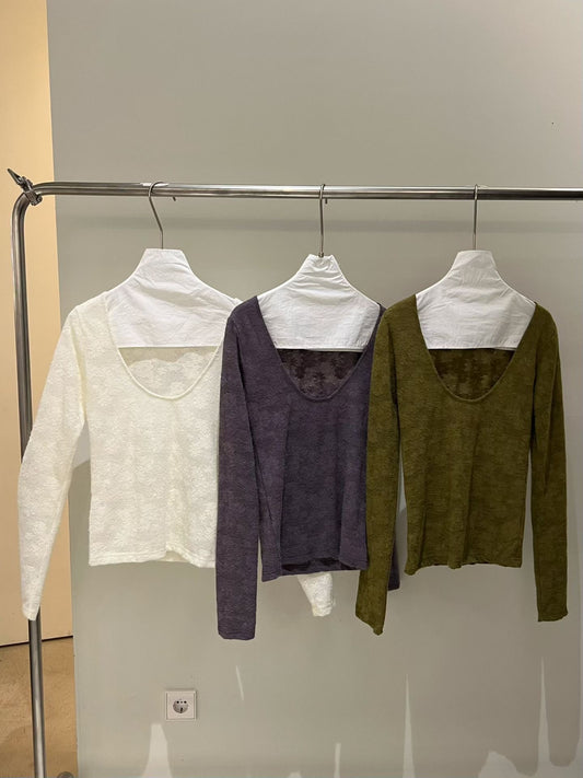 Philomela See Though Lace Top (3 Colors)