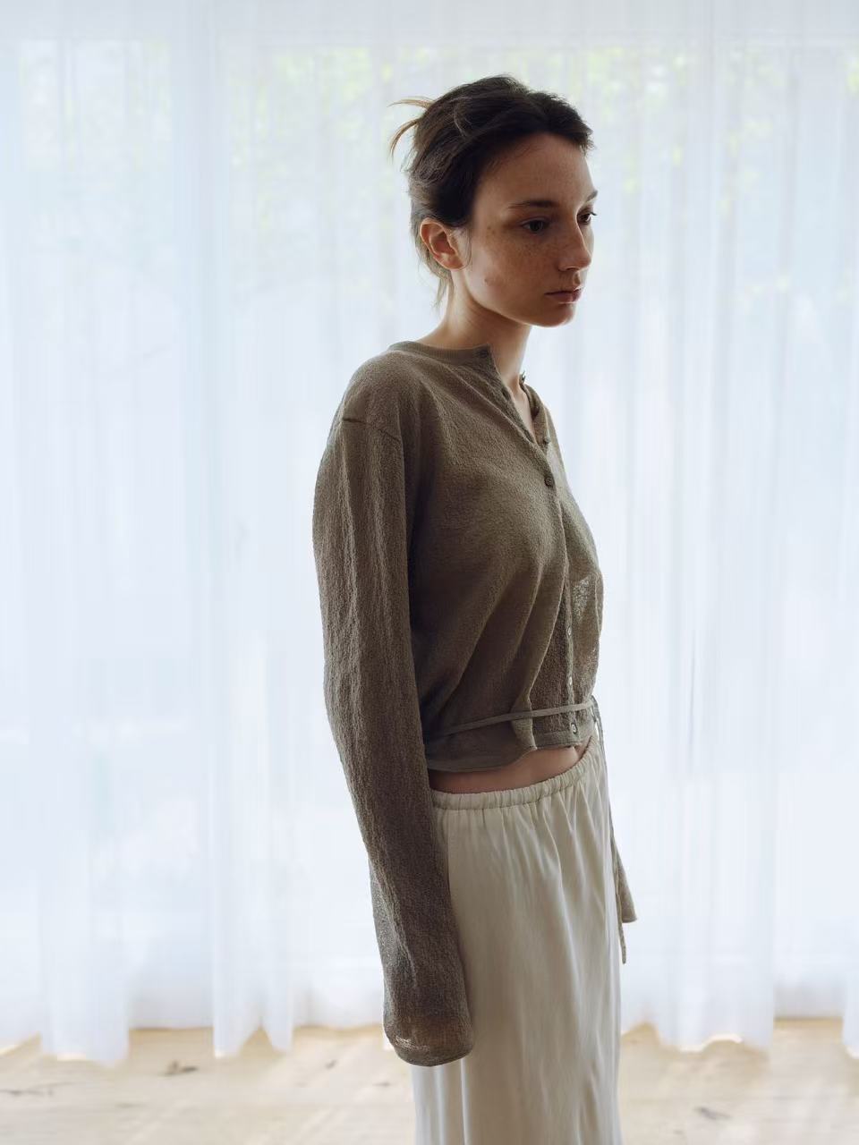 【亞麻44%棉36%】 Oriel Knit Top (3 Colors)