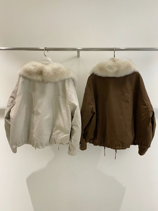 Primrose 100% Fox Fur Jacket 【狐狸毛領鵝絨羽絨】 (2 Colors)
